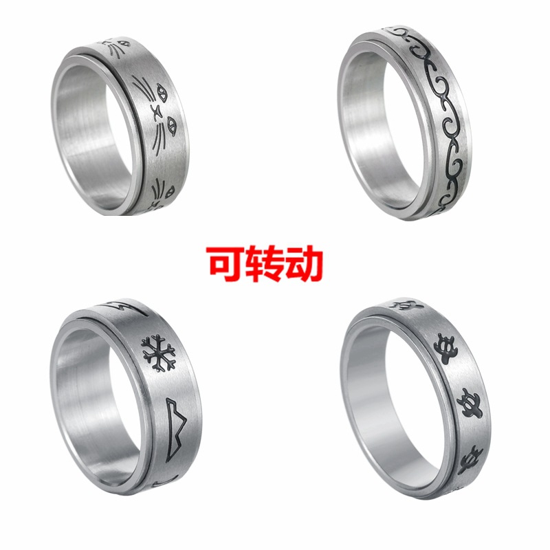 European and American cross-border Amazon stress-relieving accessories, wisteria flowers, weather, small animals, turtles, cats, rotating titanium steel rings, fingers Item Picture