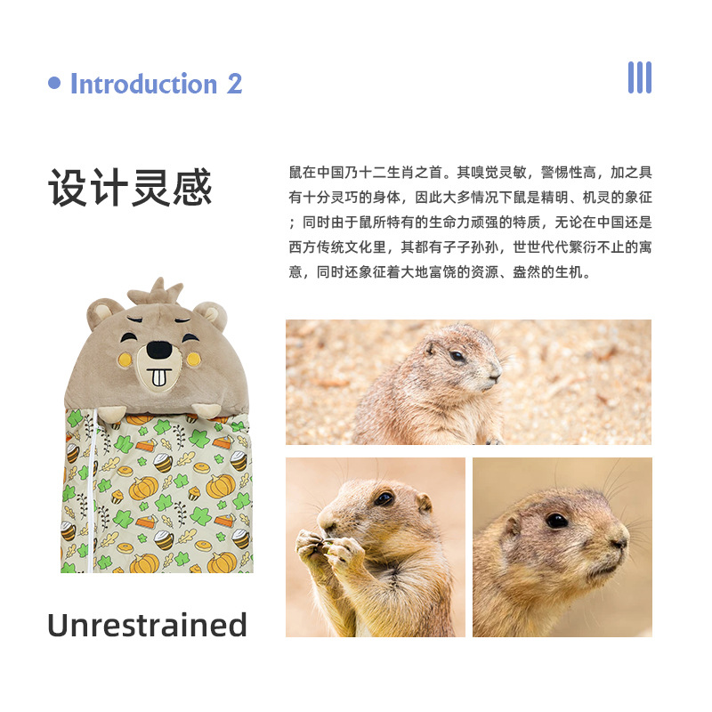 New autumn and winter kindergarten sleeping bags, travel outdoor cartoon animals, children's storage throw pillows to prevent catching a cold details Picture