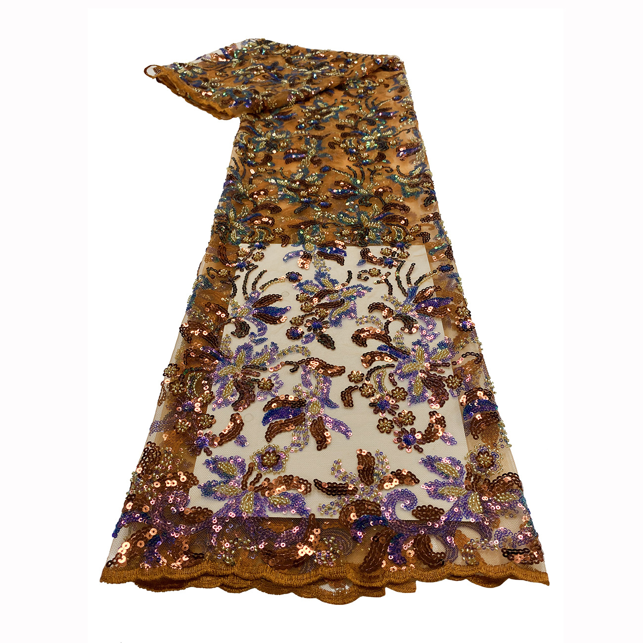 New African and Middle Eastern mesh fabric embroidery bead lace embroidery in stock Item Picture