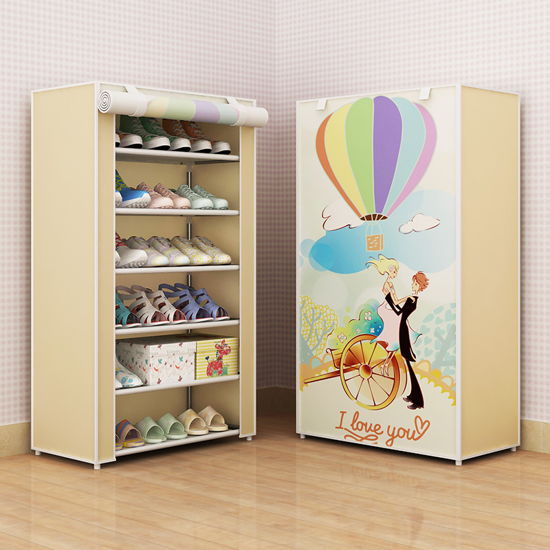 Yarui Fan F model simple shoe rack, dust-proof storage shoe cabinet, multi-layer small shoe rack, dormitory foyer storage rack, simple and elegant Item Picture