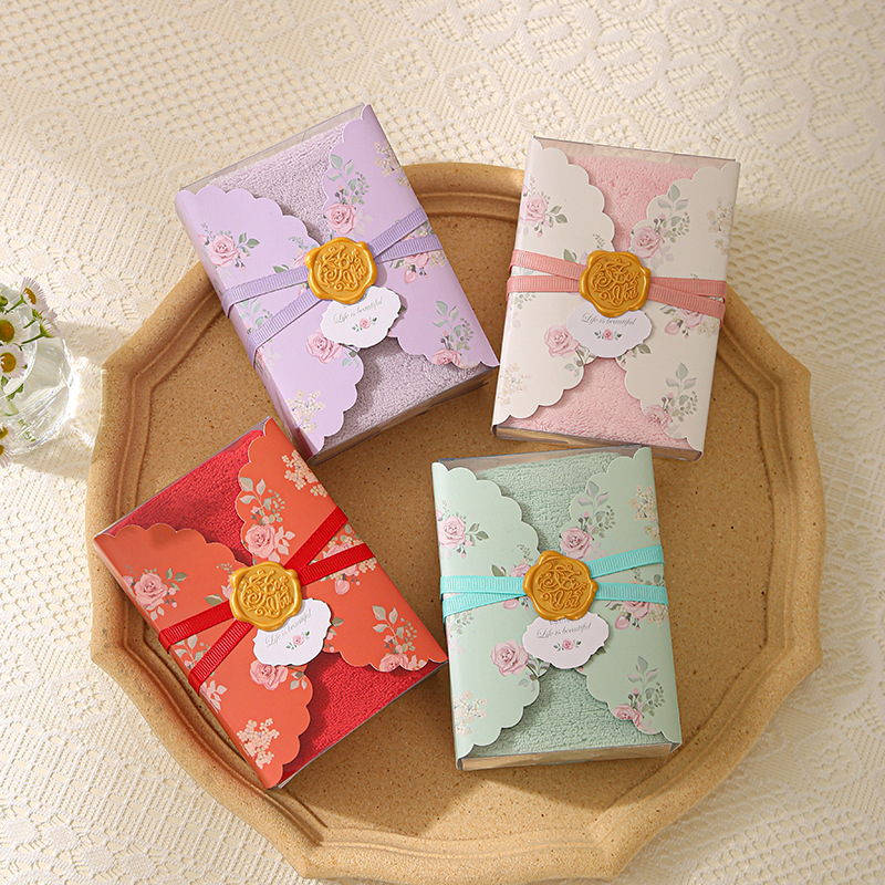 伴手礼毛巾复古花边礼盒珊瑚绒毛巾结婚伴娘回礼喜铺公司创意礼品产品图