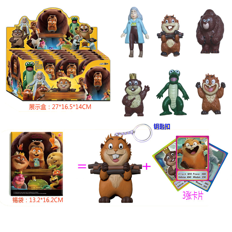 Cross-border 3.5-4-inch Beaver Transformation Plan: 6 figurines, models, blind boxes, blind bags, Disassemblable toys details Picture