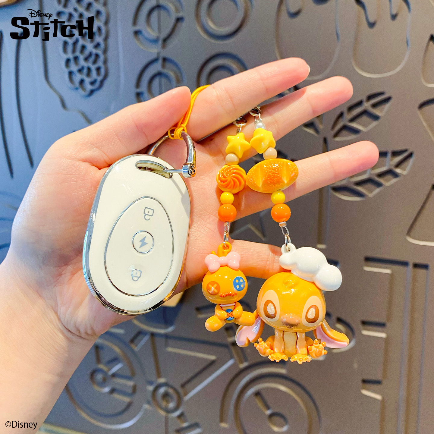 Official Stitch Bakery series keychains, cute cartoon little nose, couple pair keychain bag pendants details Picture