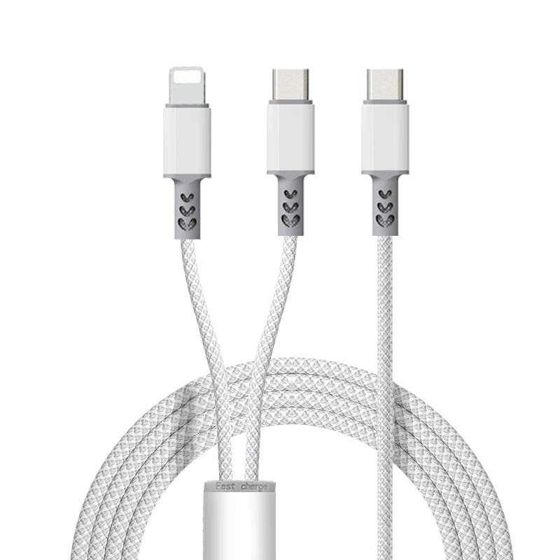 PD 1-to-2 data cable 2-in-1 fast charging is suitable for Huawei and Apple 16 braided mobile phone charging cables with packaging Item Picture