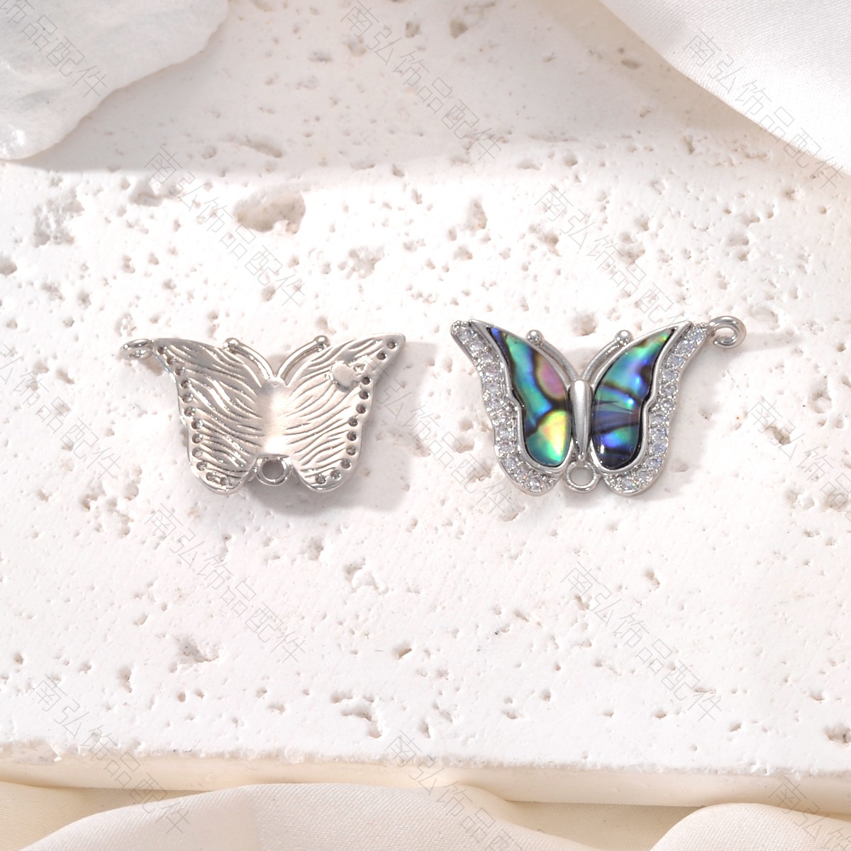 Pearl necklace pendant, copper-plated 18k gold, abalone shell butterfly tag buckle, high-end DIY jewelry accessory Application Scenario