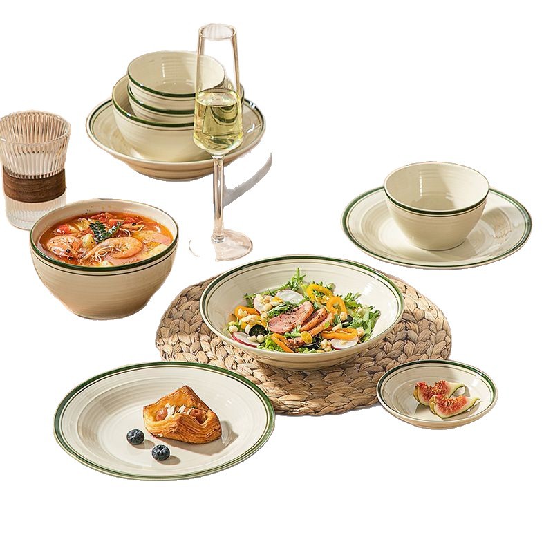 餐具/碗可爱/碗碟盘子/日式手绘碗盘/厨房用具白底实物图