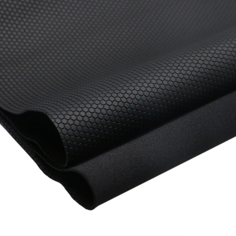 六边形纹PU防割布黑色卷和手套防割防护装备产品图