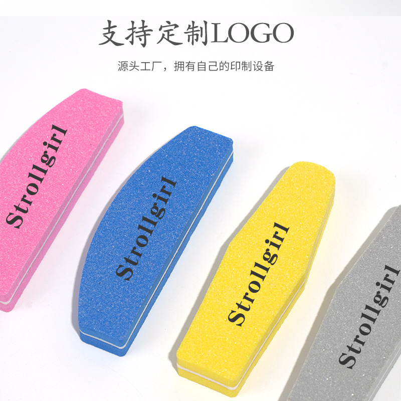 美甲海绵搓条EVA海绵搓条迷你半月型指甲锉打磨修型指甲锉条磨砂细节图