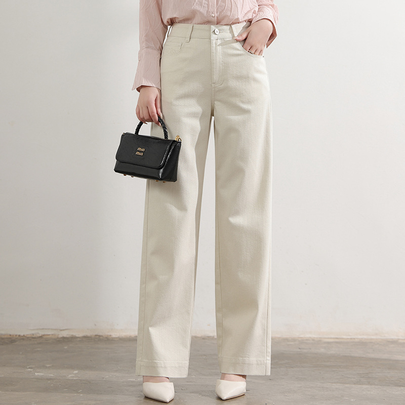 Factory direct sales of new design-sense pocket embroidered gold-threaded jeans and floor-length pants for women, fashionable wholesale