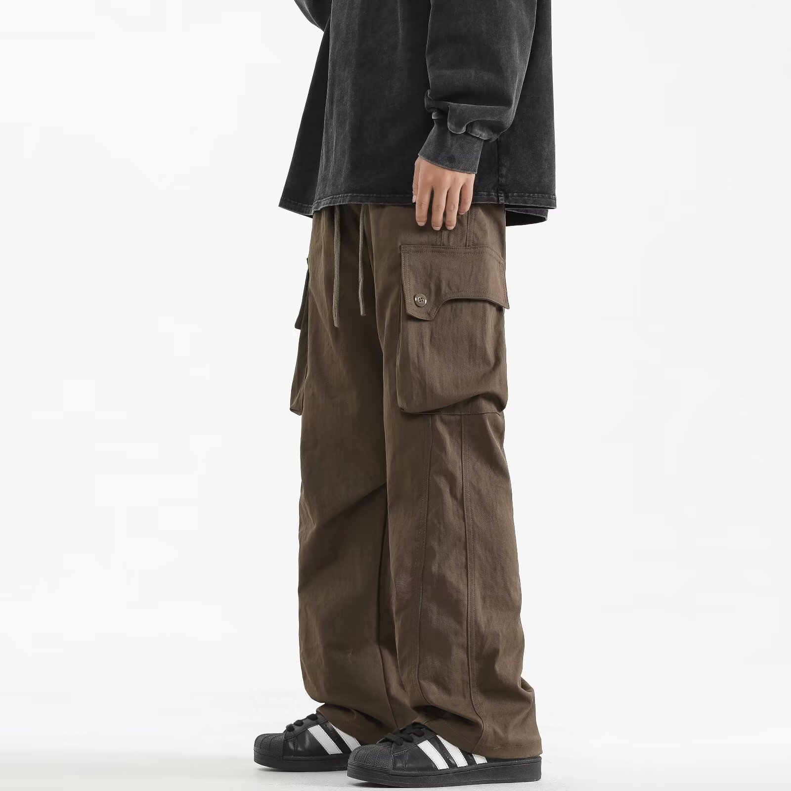 Summer's new loose casual pants for men, Korean style, trendy and versatile pants, thin and sagging wide-leg workwear pants, trendy Application Scenario