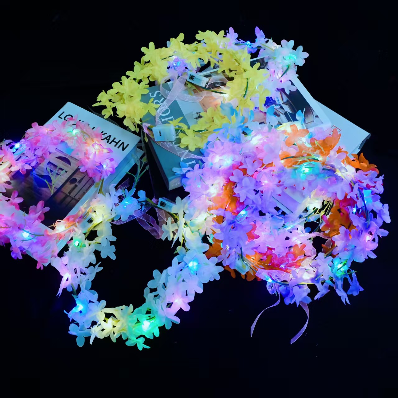 New best-selling forest-themed lilac flower garlands, garland headwear, luminous toys, children's scenic spots, photo spots, night markets, fairy sparkle details Picture