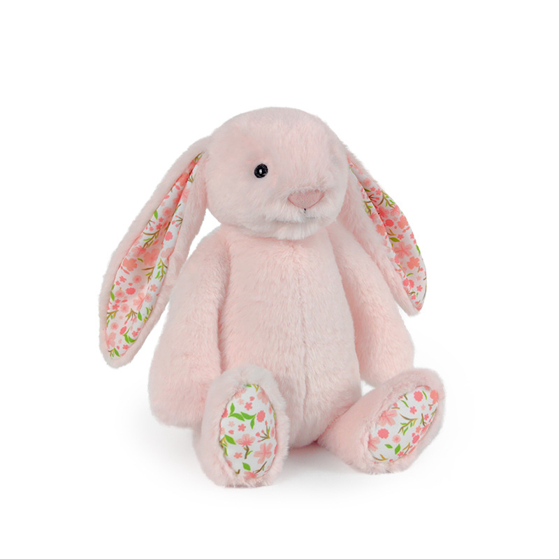 Manufacturer's new wholesale Bonnie Little Rabbit plush toy, floral fabric, ear-hanging rabbit toy, cross-border doll gift, sleep companion Item Picture
