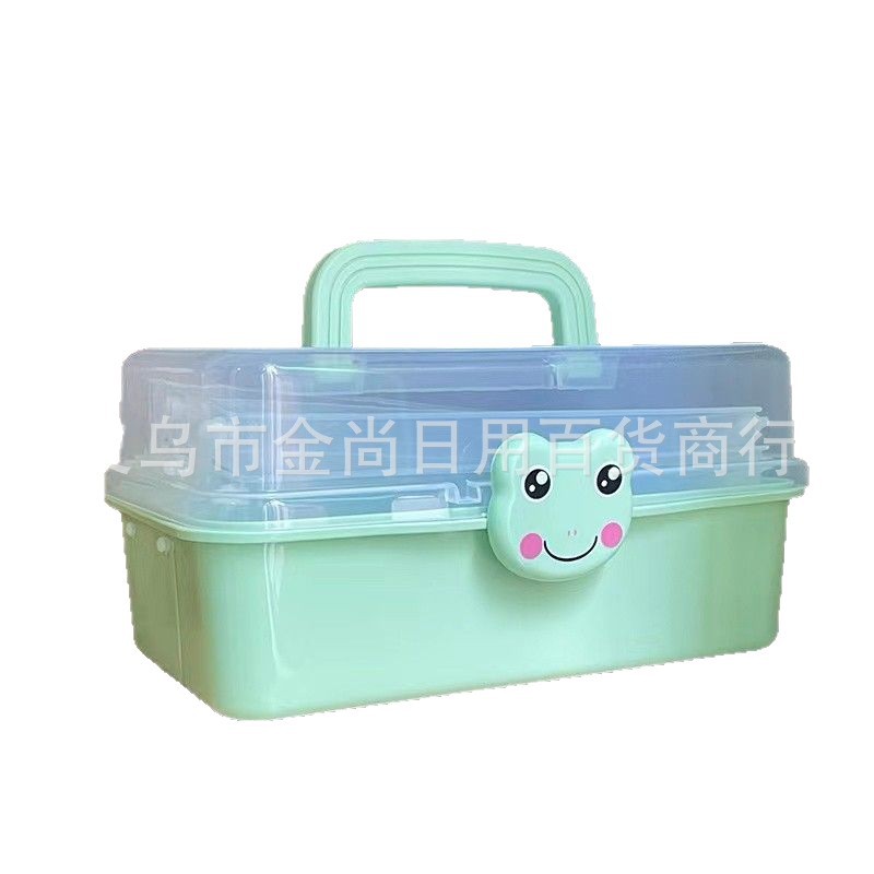 家用可爱卡通医药箱学生宿舍常备医疗箱急救药物药品收纳盒小药箱白底实物图