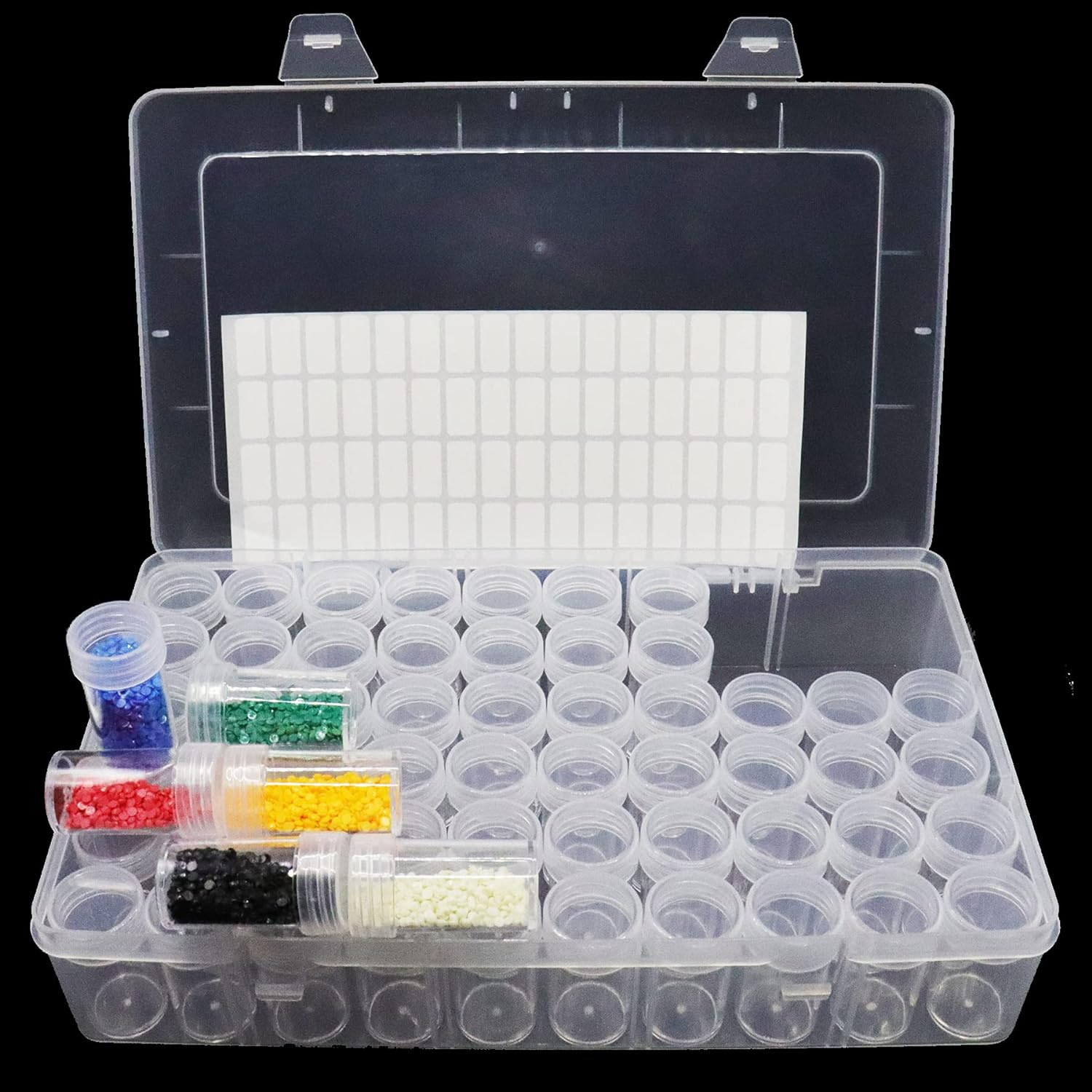 跨境新款手工串珠散珠收纳盒30/60/80圆瓶套盒系列钻石画收纳盒