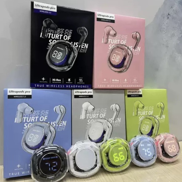 Transfronteriza venta caliente Air39 transparente HK6 pantalla digital inalámbrico bluetooth auriculares TWS en el oído fábrica al por mayor Item Picture