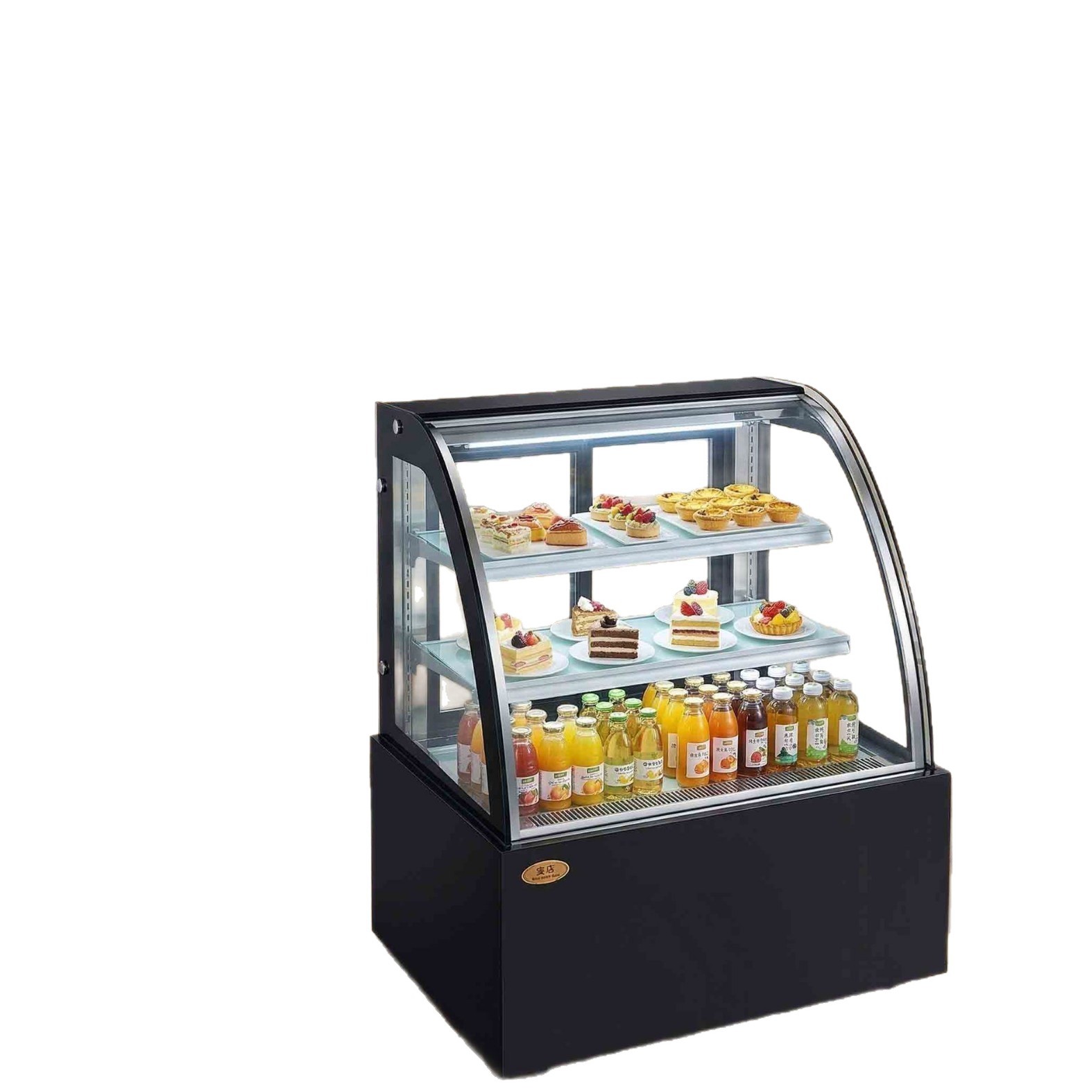 Commercial cake cabinet, fruit refrigeration display cabinet, cooked food and dessert air-cooled vertical arc-shaped preservation and refrigeration freezer equipment Item Picture