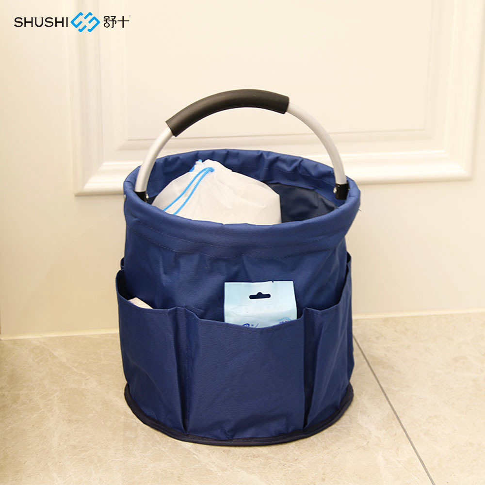 批发创意宝宝奶粉尿不湿收纳袋便携可折叠工具篮多功能手提储物篮细节图