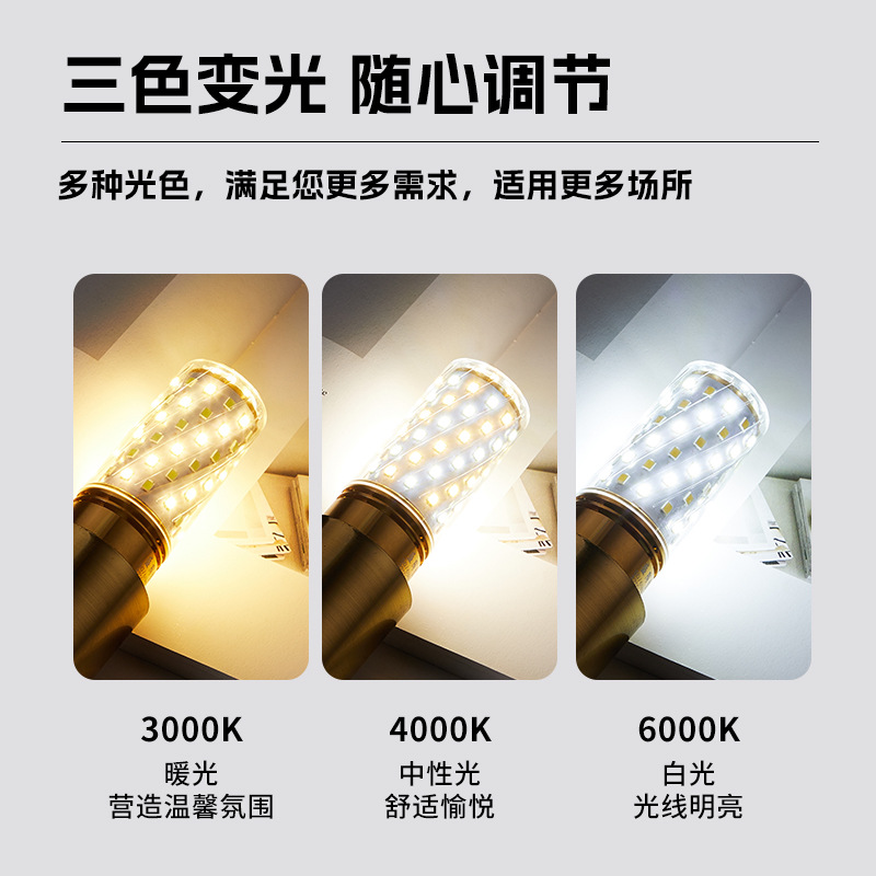 LED灯泡玉米灯e14小螺口E27螺纹节能灯家用光头强玉米灯家用灯泡产品图
