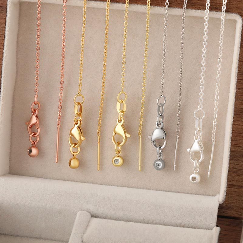 All-purpose necklace for women diy threading, versatile real gold O-shaped chain necklace, adjustable bead threading necklace, wholesale in stock details Picture