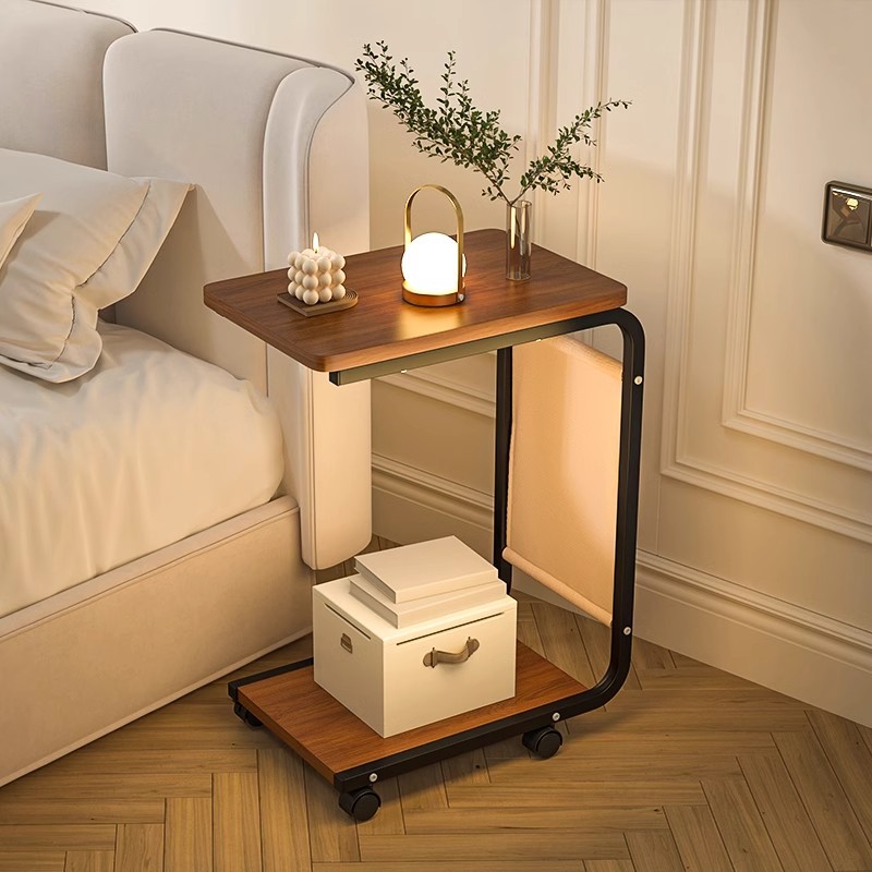 The new side table, movable trolley, sofa side cabinet, simple and modern living room coffee table, storage rack and mini bedside table Application Scenario
