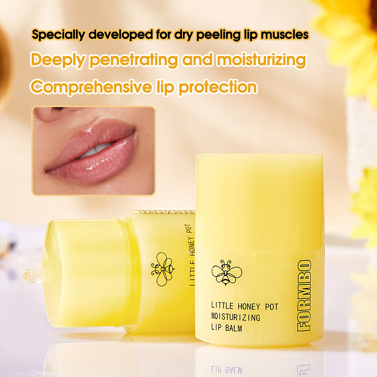 【 Cross-border Exclusive 】FORMBO Small Honey Jar Lip Balm Moisturizing and Hydrating Lip Care Lip Balm Wholesale Specification image