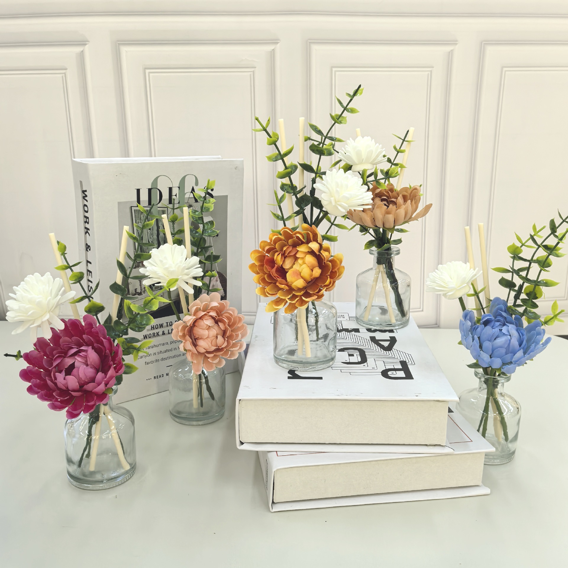 Flor falsa arte floral aromaterapia sala de estar dormitorio escritorio decoración sensación premium sin fuego aromaterapia arreglo floral estancia duradera