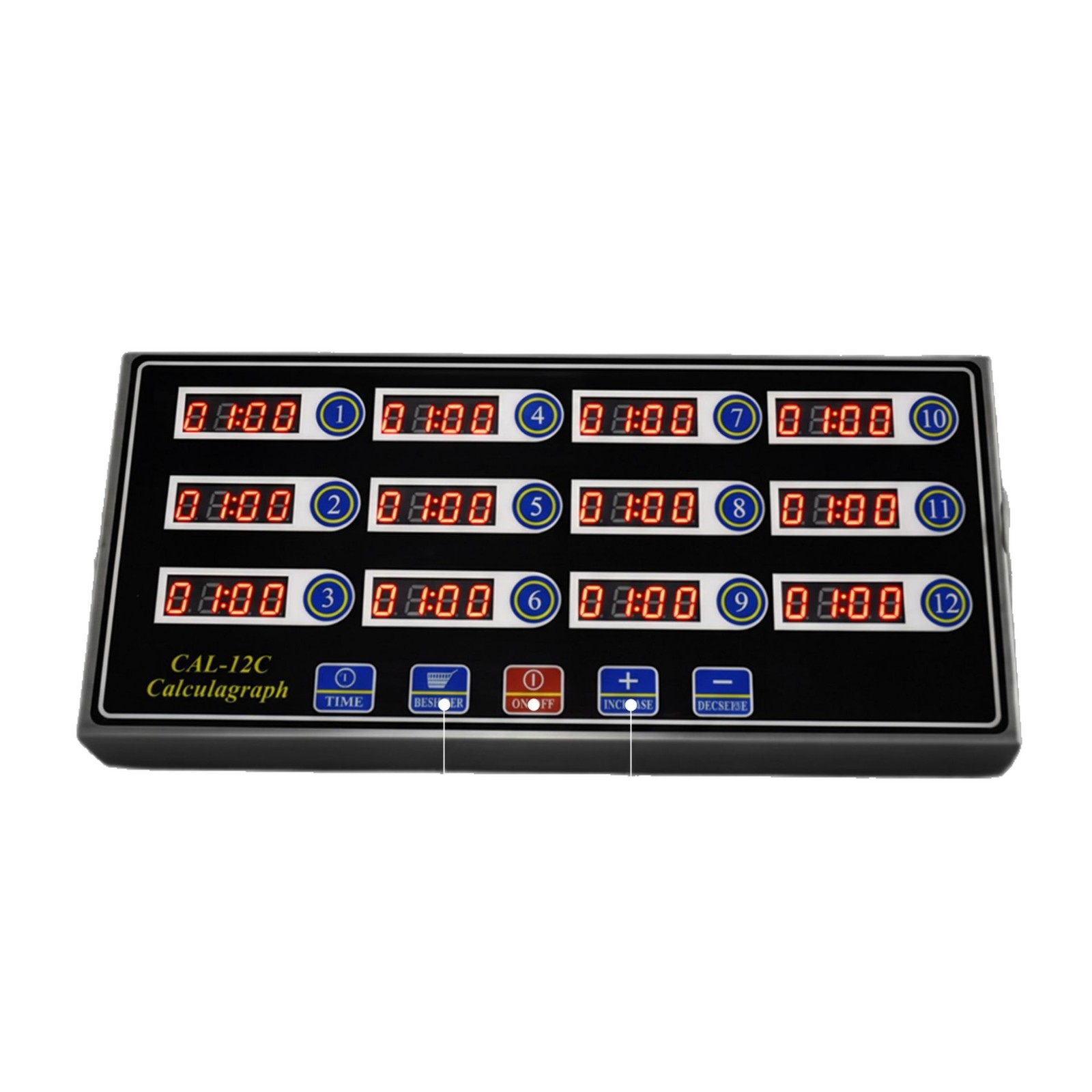Commercial 12-channel kitchen timer, multi-window independent timing reminder timer manufacturer for hamburger and fried chicken stores Item Picture