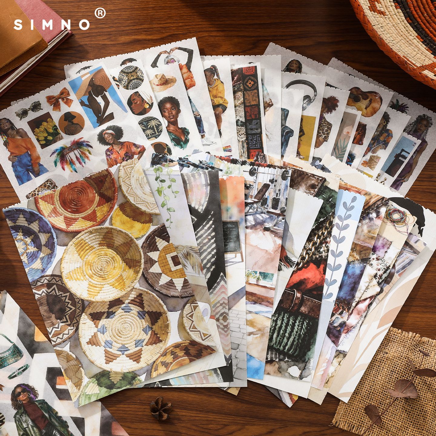 Xinmo Black Diamond Hot Girl Material Sticker Book, fashionable character hand-drawn creative planner material stickers details Picture