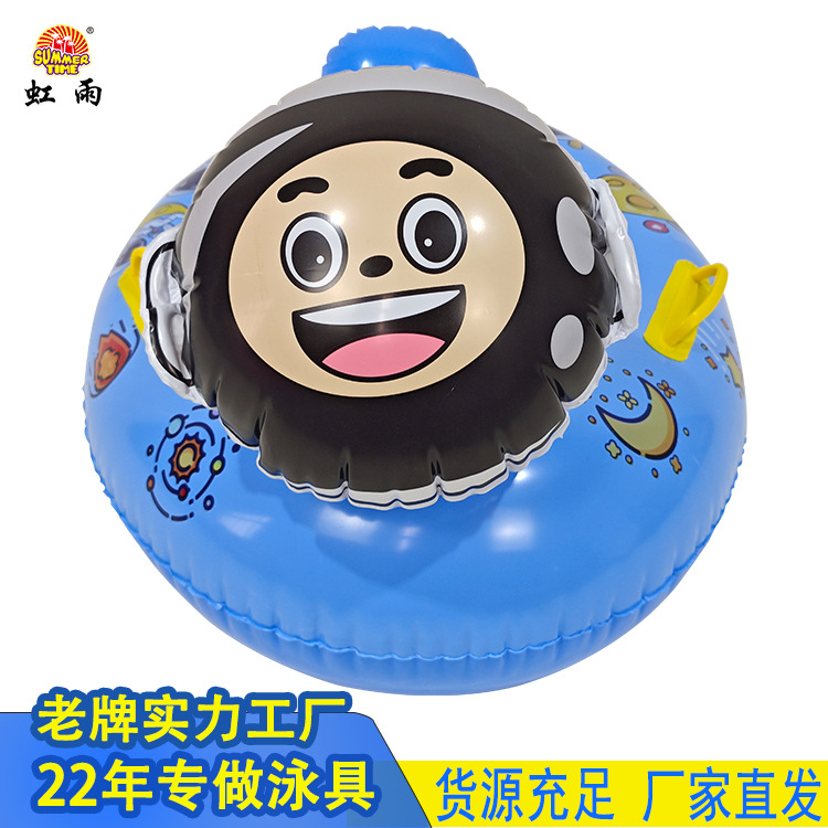 新款现货动物坐圈儿童游泳圈坐艇卡通坐骑圈带把手水上泳圈产品图