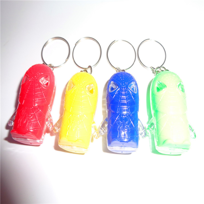 New mini illuminated children's plastic toys, LED keychains, night lights, Spider-Man factory wholesale Application Scenario