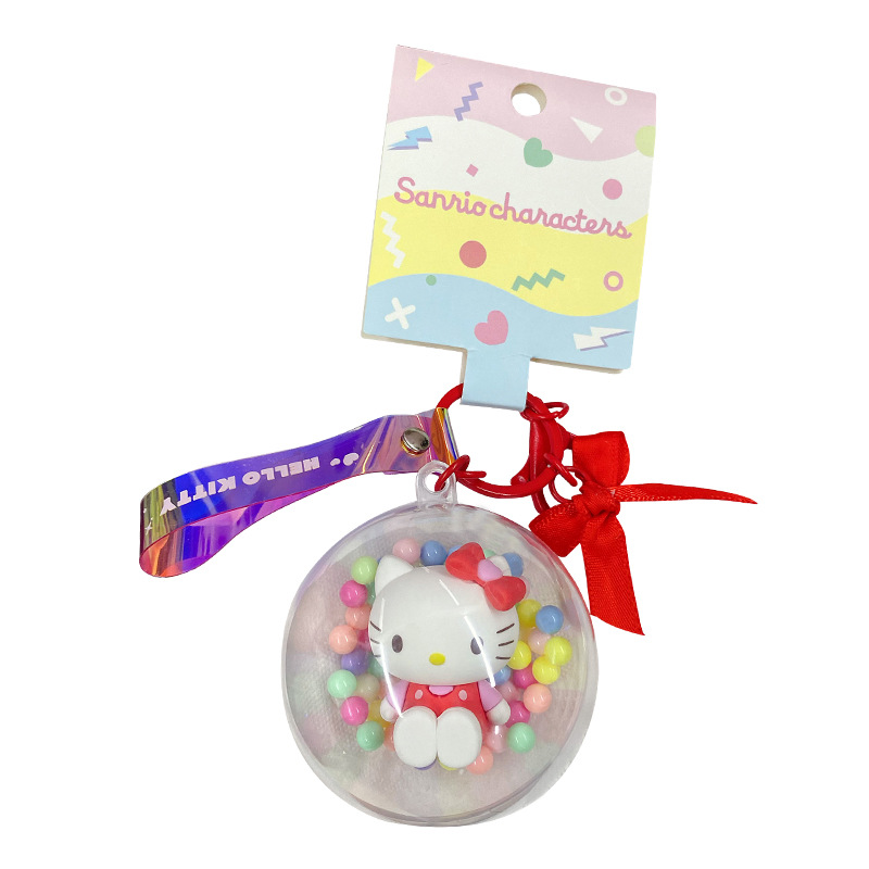 The official Sanrio family colorful bounball keychain is cute, exquisite and creative. It is a car bag key chain pendant Item Picture