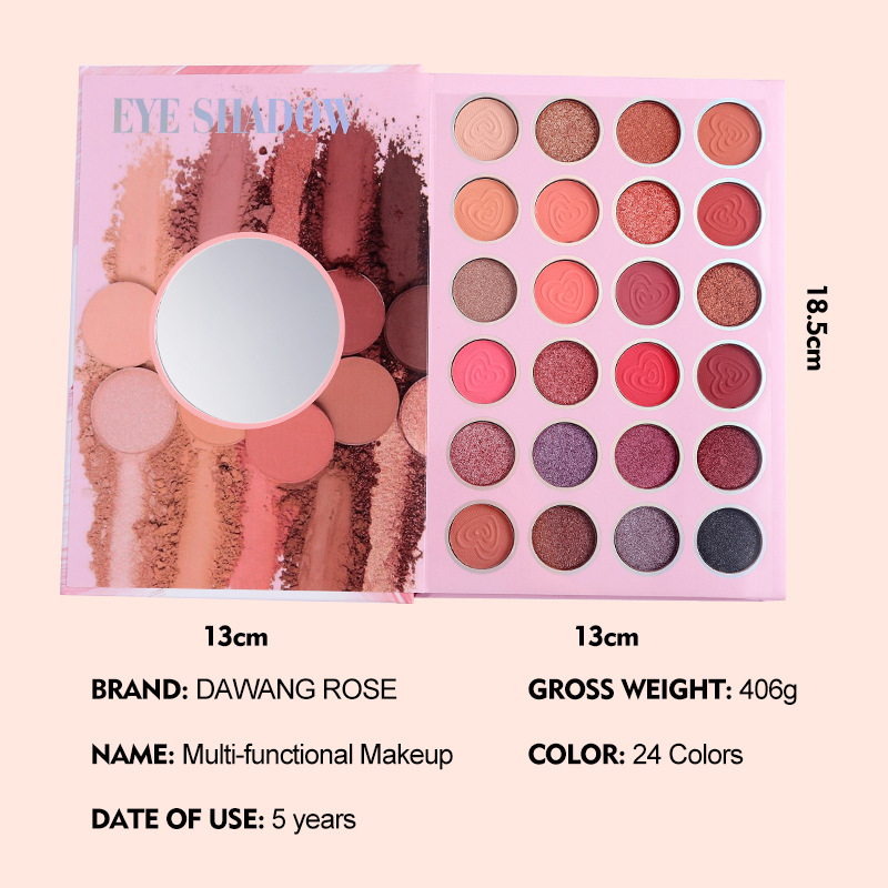 DAWANG ROSE 43-color 4-page book eyeshadow palette matte pearlescent blush Contouring all-in-one makeup palette for export only Item Picture