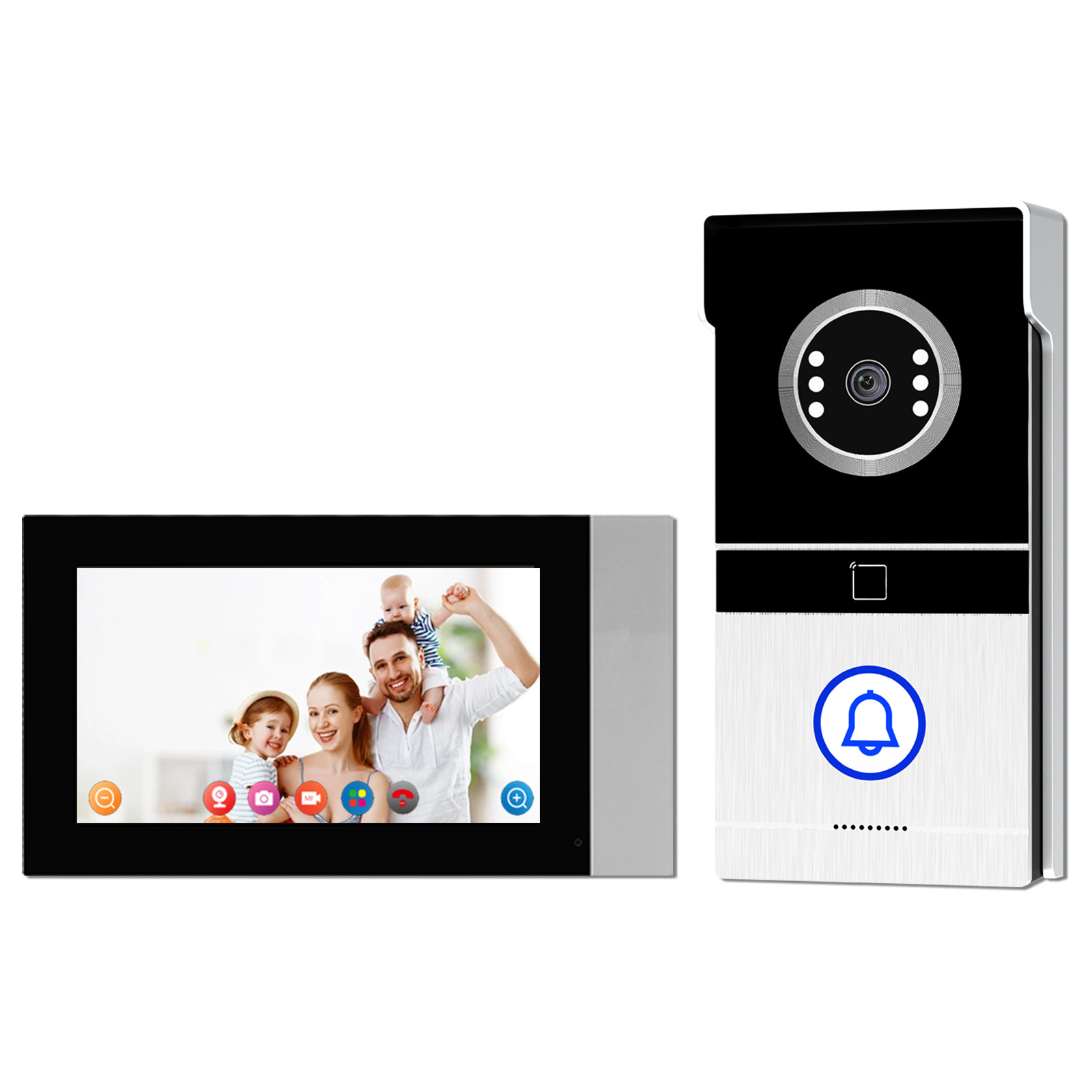 Video intercom doorbell, high-definition villa home smart intercom, supports graffiti doorbell call button, remote unlocking, wholesale for foreign trade, doorbell export, cross-border wholesale Item Picture