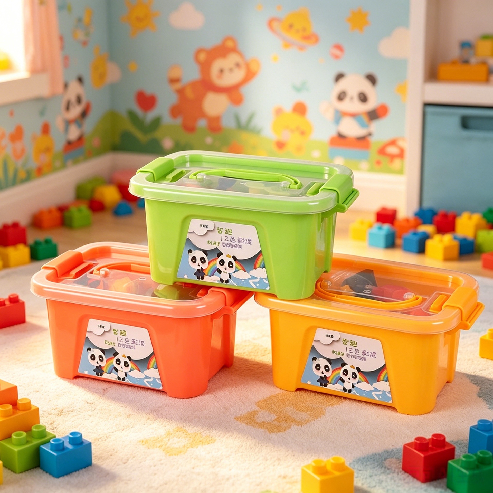 Peilebao Clay Factory Direct sales 12-color plasticine for you, tool box, non-sticky colored clay, stress-relieving diy toys