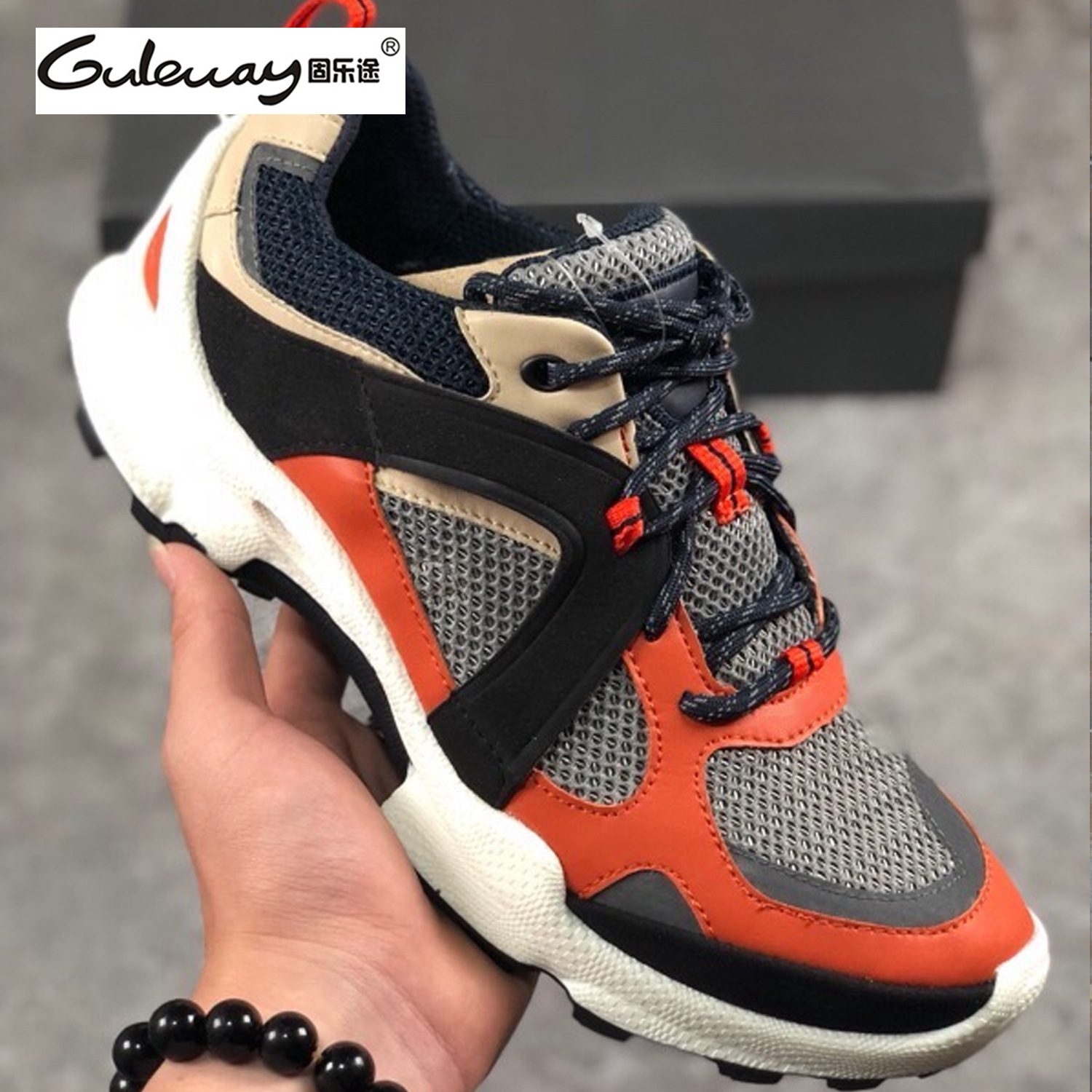 Men's fitness walking C series shoes Track 803104 Men's sports casual shoes mesh retro dad shoes shock absorption details Picture