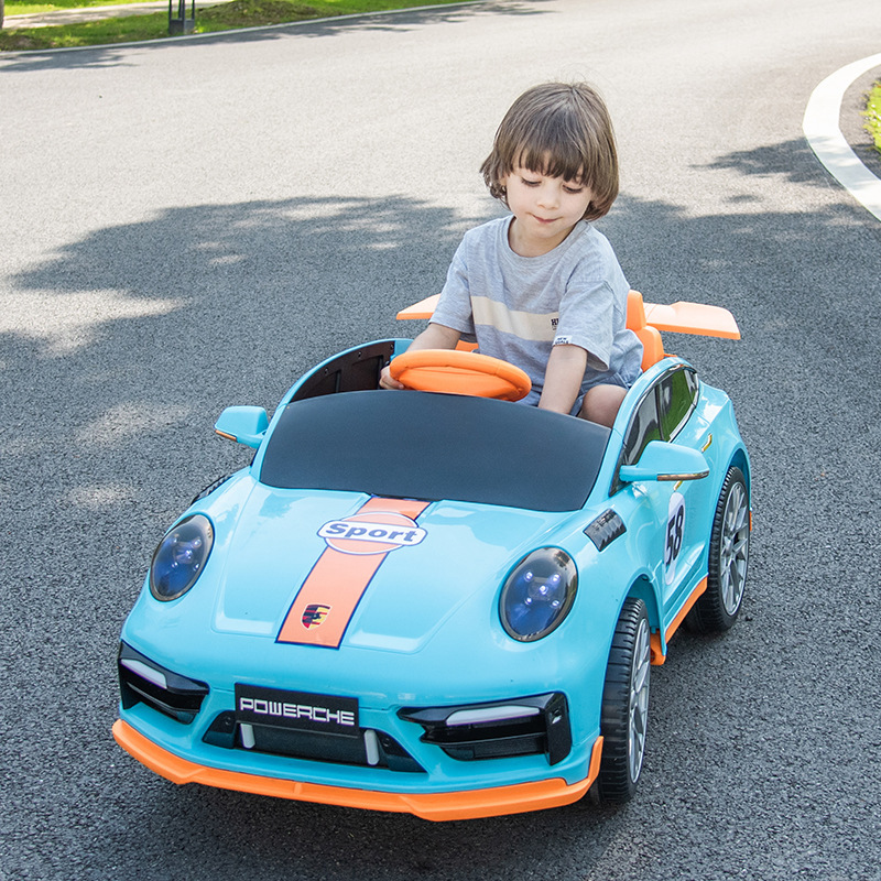 新款保时捷双人儿童电动车遥控宝宝小孩电动童车大号汽车礼物批发