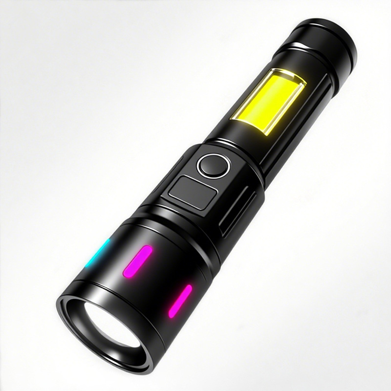 The new cross-border product is a dazzling long-range led outdoor rechargeable telescopic zoom flashlight with an ultra-long battery life Item Picture