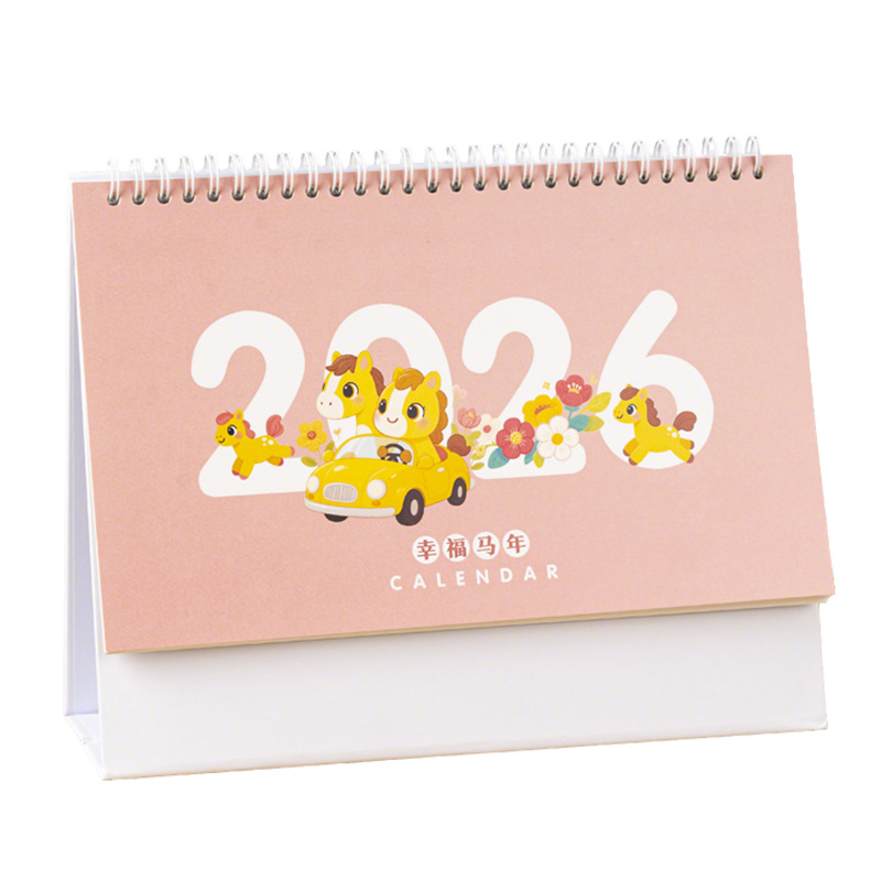 Zhouzhou Calendar 2026 Horse Year Desk Calendar, Large Korean-style office note-taking Desk calendar, Large grid advertisement Custom calendar Item Picture