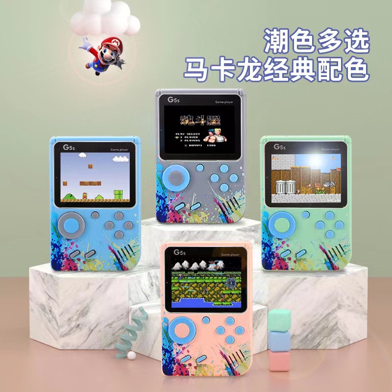 The classic and nostalgic 500-in-1 dual-player retro handheld colorful game console can be connected to a video game console details Picture