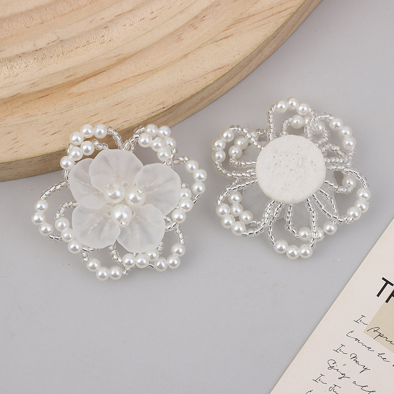 手工串珠珍珠花辅料配饰发饰耳饰配件鞋花胸花diy花朵装饰材料细节图