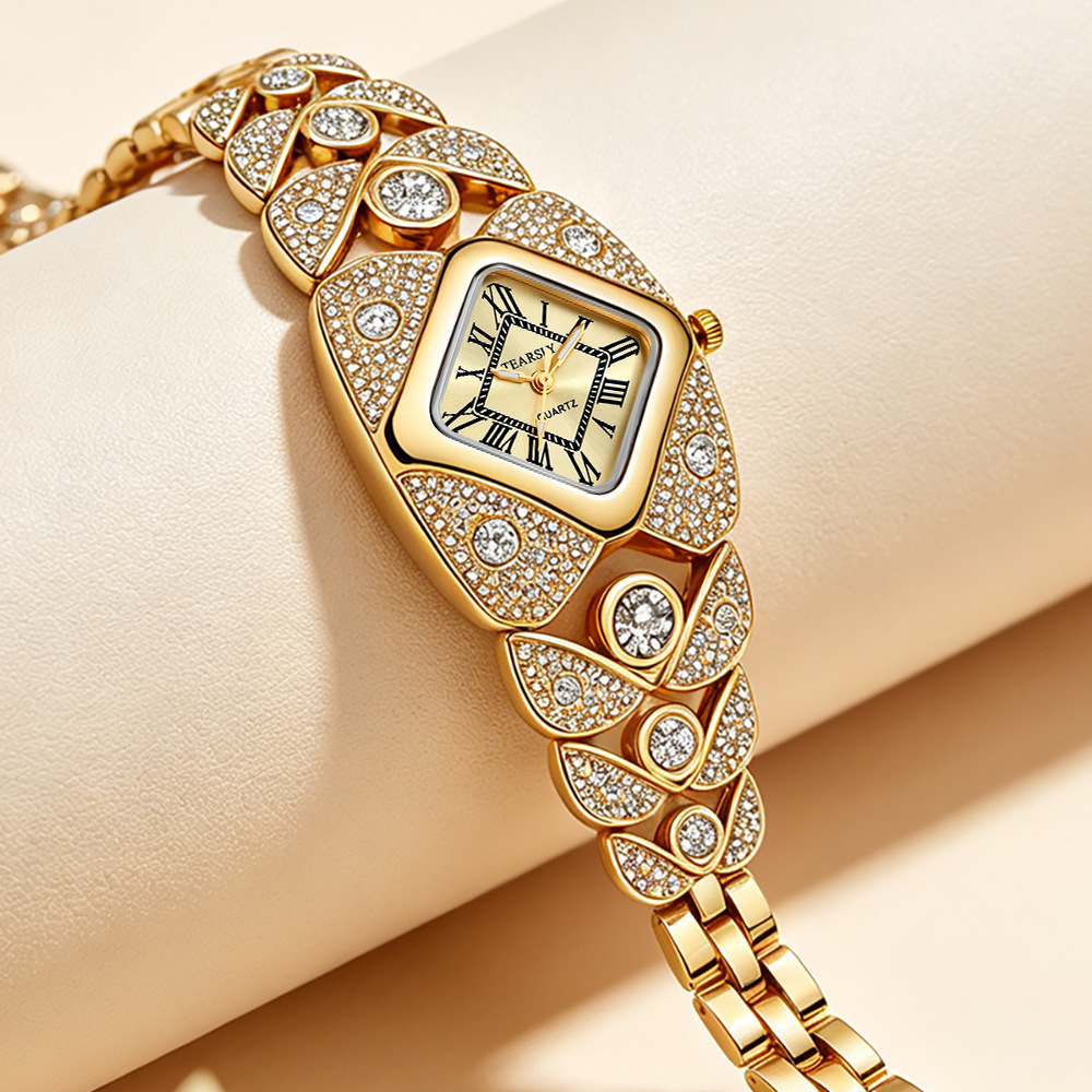 Crossover burst full diamond diamond reloj de las mujeres comercio exterior cuarzo reloj de las mujeres retro brazalete estilo reloj personalizado al por mayor details Picture