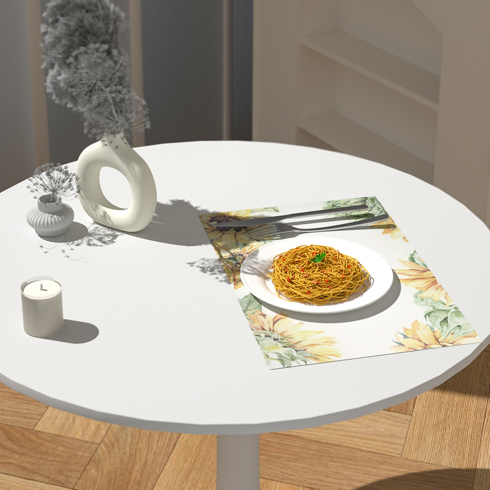 批发PVC西餐垫防滑隔热餐桌垫长方形 印花特斯林餐垫 酒店餐厅塑细节图