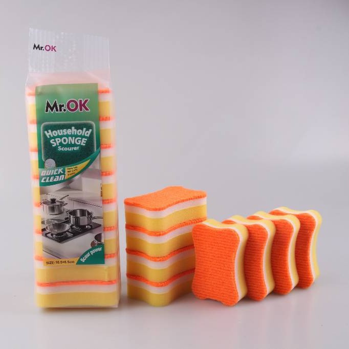 Mr.OK factory direct supply sponge scouring pads, double-sided cleaning sponges, kitchen cleaning sponges, dishwashing sponges, pot scrubbing sponges Application Scenario