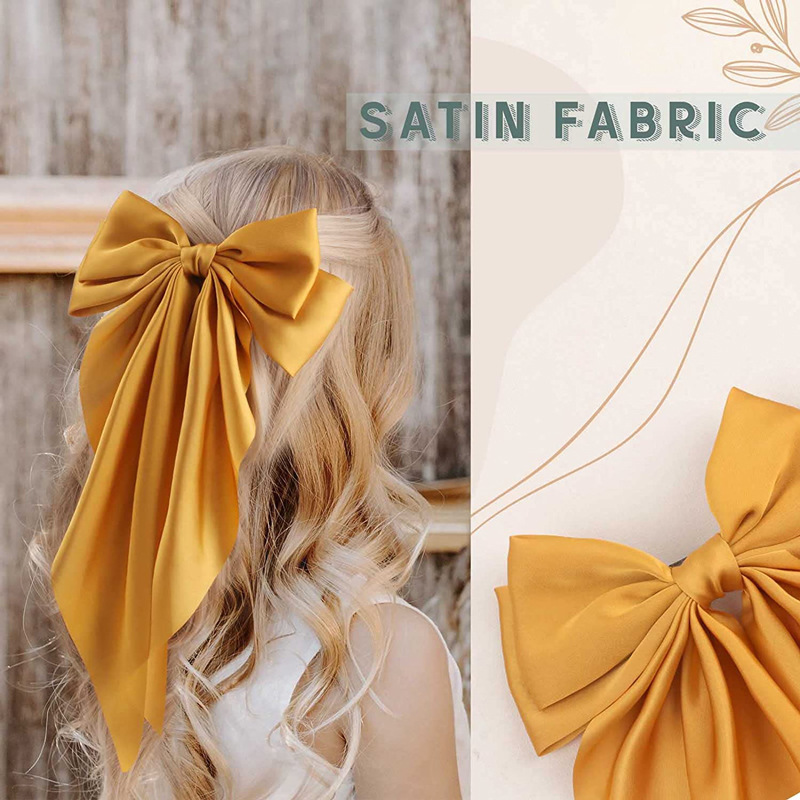 法式复古超大蝴蝶结头饰缎面超仙气质后脑勺飘带发圈发饰产品图