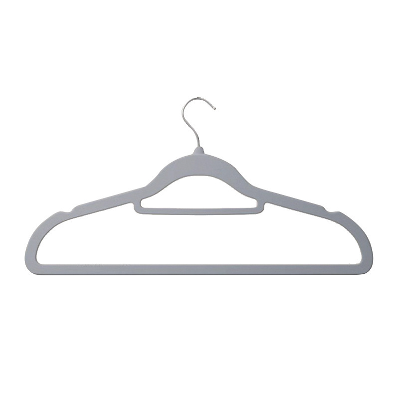 植绒衣架家用整理师专用晾衣架无痕防肩角收纳衣服挂架省空间衣撑白底实物图