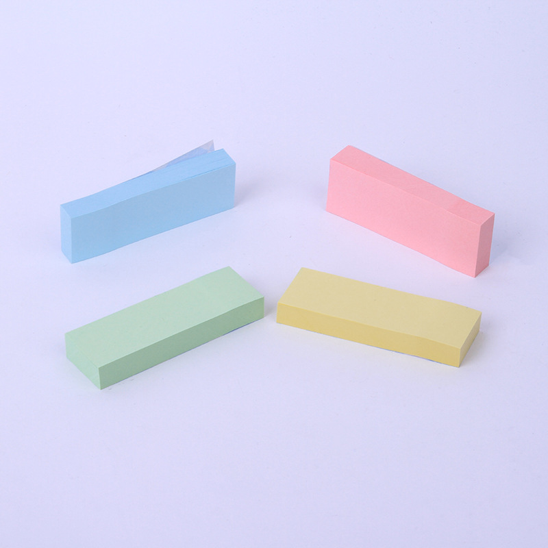 Cross-border self-adhesive sticky notes, colorful strip-shaped index sticky note paper, n times sticker, creative tear-off office stationery sticky note book Application Scenario