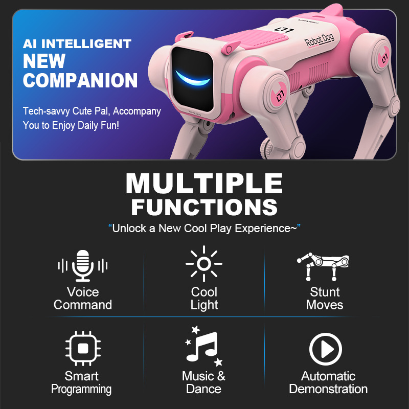 Magic Flip AI stunt robot dog voice command programming remote control Children's toy dog one-piece consignment batch Application Scenario