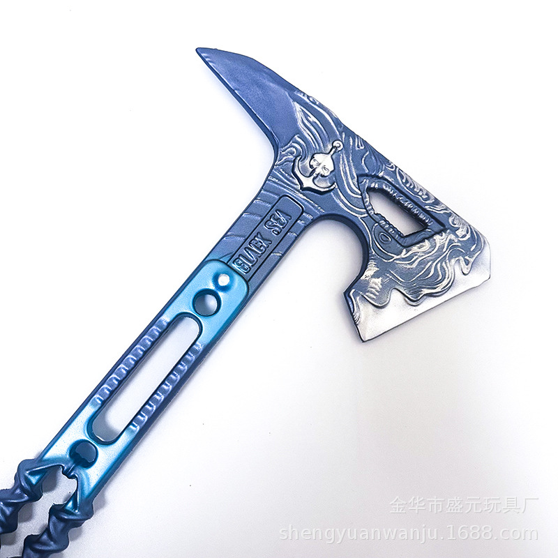 三角洲游戏周边黑神术战斧玩具模型未开刃游戏道具PU 软胶摆件工细节图