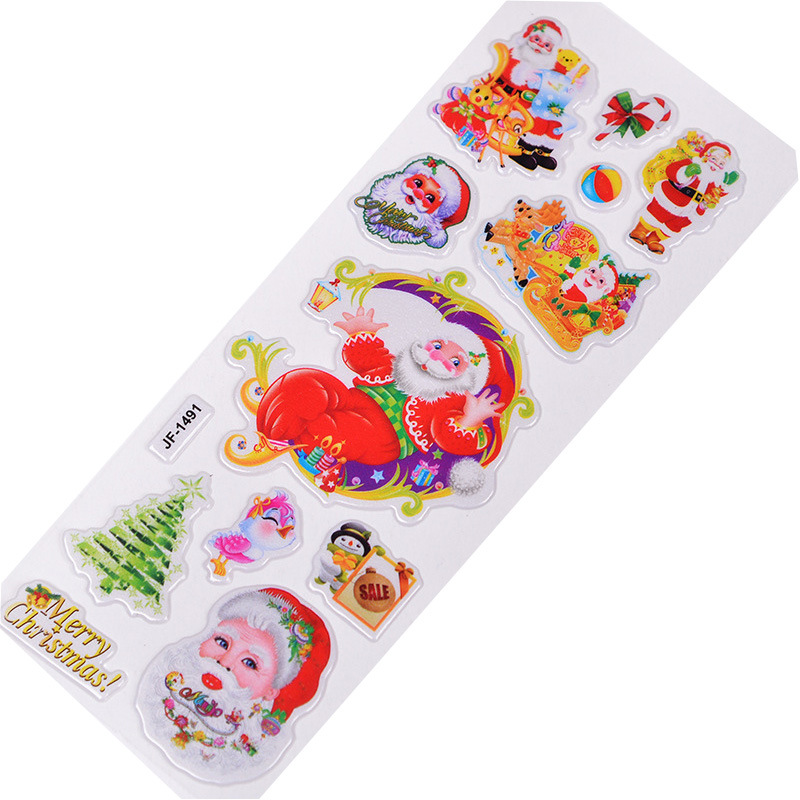 Wholesale of new Santa Claus 3D bubble stickers, 3D stickers and children's reward stickers directly supplied by the manufacturer Item Picture