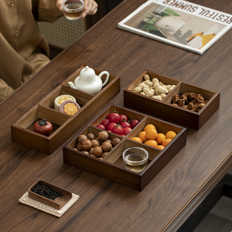 新款家用坚果糕点收纳盘茶点盘围炉煮茶点心拼盘零食果盘收纳宫格